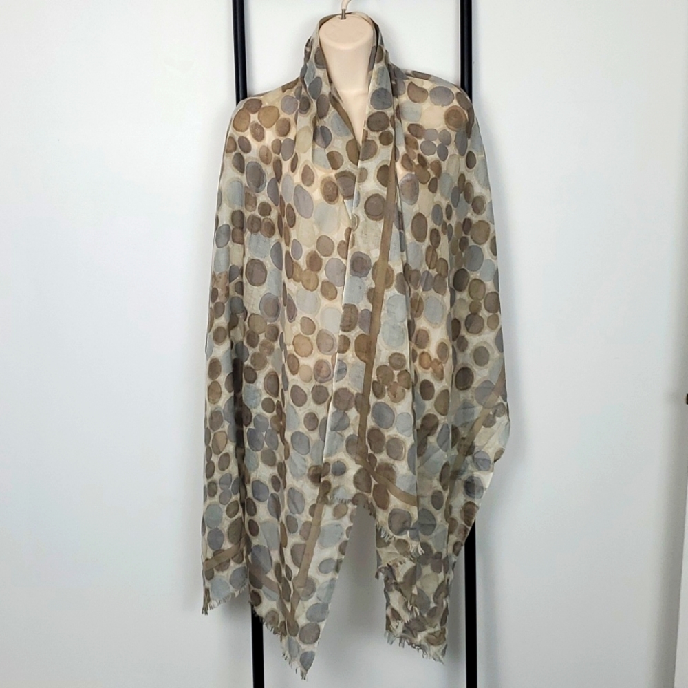 Kinross Cashmere Polka Dots long light scarf cozy warm